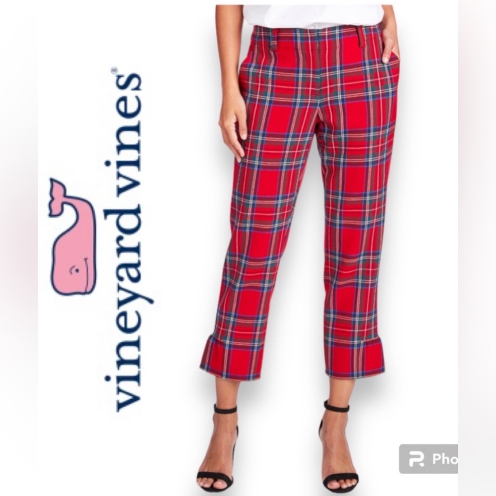 Vineyard Vines Plaid Ruffle Cuff Pant 10
Red Holiday